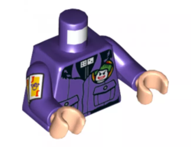 Torso Jacket with Pockets and Joker Logo Pattern / Dark Purple Arm Left / Dark Purple Arm Right with Joker Cards Pattern / Light Nougat Hands