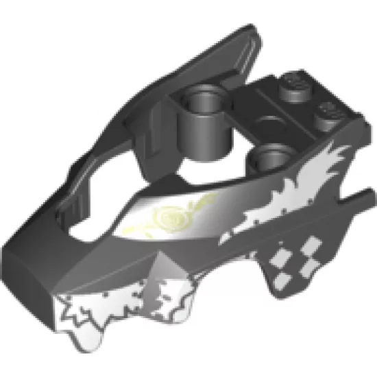 Riding Cycle Flywheel Fairing Wolf Shape with White Checkered and Skunk Markings Pattern (70107)