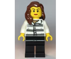 Police - Jail Prisoner 86753 Prison Stripes, Female, Reddish Brown Female Hair over Shoulder