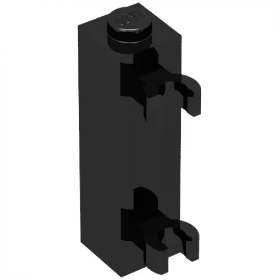 Brick, Modified 1 x 1 x 3 with 2 Clips (Vertical Grip) - Solid Stud