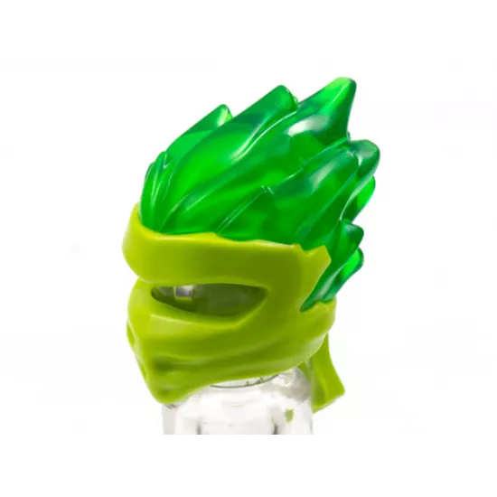 Minifigure, Headgear Ninjago Wrap Type 5 with Molded Trans-Green Flames Pattern