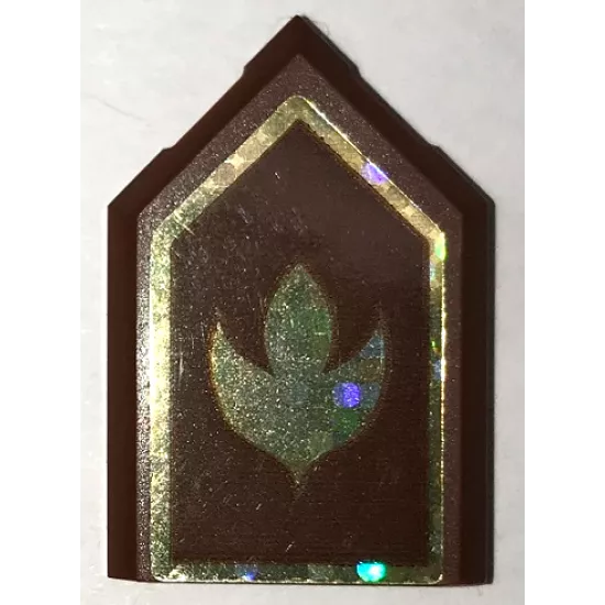 Tile, Modified 2 x 3 Pentagonal with Holographic Gold Leaf and Border Pattern (Sticker) - Set 41167