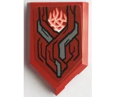 Tile, Modified 2 x 3 Pentagonal with Armor with Black Outlines, Dark Bluish Gray Highlights, White and Coral Cosmic Energy Pattern (Sticker) - Set 76155