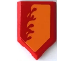 Tile, Modified 2 x 3 Pentagonal with Orange Flames Pattern Model Left Side (Sticker) - Set 80011