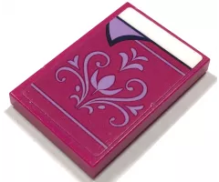 Tile 2 x 3 with Blanket with Medium Lavender Filigree Scrollwork and Lines Pattern (Sticker) - Set 43175