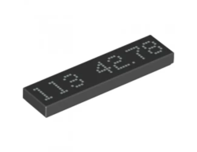 Tile 1 x 4 with White '113' and '42.78' in Digital Scoreboard Font Pattern