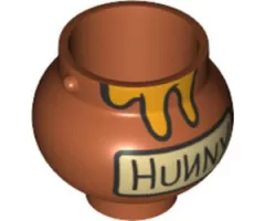 Minifigure, Utensil Pot Small with Handle Holders and Dripping Honey and 'HUNNY' Pattern
