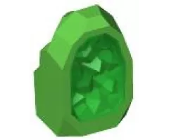 Rock 1 x 1 Geode with Molded Trans-Green Crystals Pattern