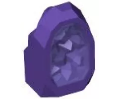 Rock 1 x 1 Geode with Molded Trans-Purple Crystals Pattern