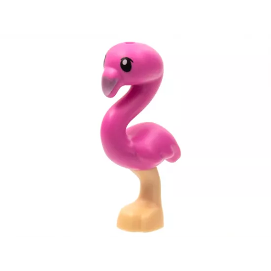 Bird, Flamingo Friends with Dark Pink Body, Black Eyes and Metallic Pink Beak Pattern