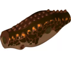 Dinosaur Body Indominus rex / Carnotaurus / Allosaurus with Reddish Brown Top with Dark Brown Side Stripes and Dark Brown and Orange Spots Pattern