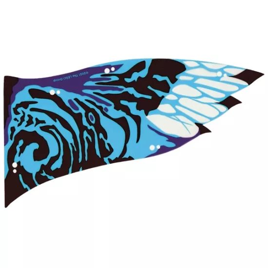 Plastic Part for Set 75572 - Wing Banshee Ikran Right with Medium Blue, Dark Brown, and Dark Purple Skin Pattern
