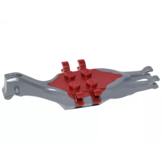 Dinosaur Body Pteranodon, 4 Studs, 6 Clips with Fixed Dark Red Top