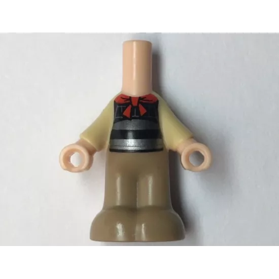 Micro Doll, Body with Molded Tan Top and Dark Tan Pants and Printed Black and Silver Armor, Red Neckerchief Pattern