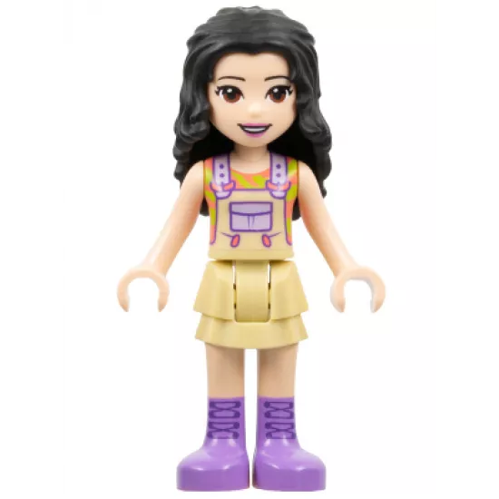 Friends Emma, Tan Dress with Straps, Medium Lavender Boots