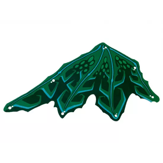 Cloth Wing Dragon Left, Sand Green Ribs, Lime and Dark Green Scales Pattern