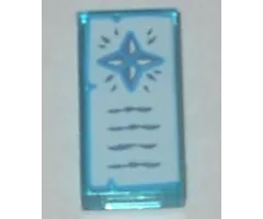Tile 1 x 2 with 4 Diamonds and Writing Pattern