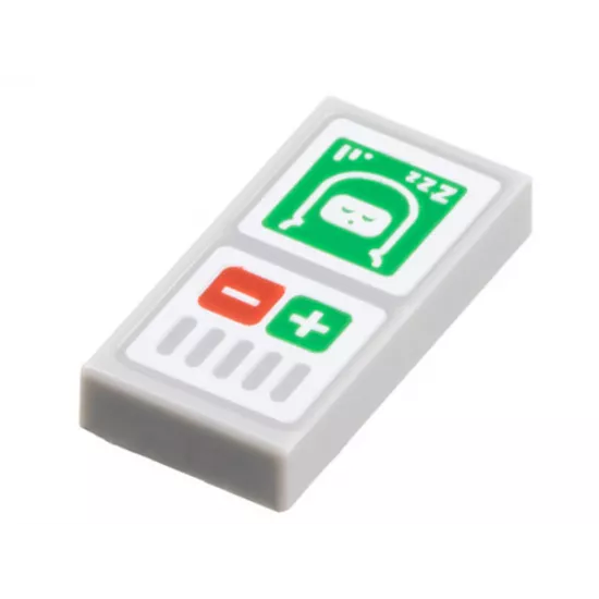 Tile 1 x 2 with Minifigure Space Baby Monitor with Plus and Minus Sign Pattern