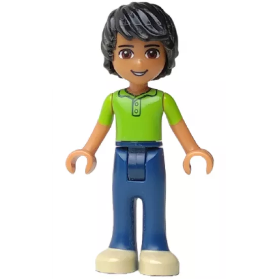 Friends Matthew, Dark Blue Trousers, Lime Polo Shirt