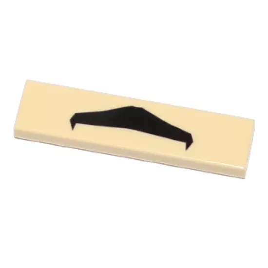 Tile 1 x 4 with Black Moustache Pattern