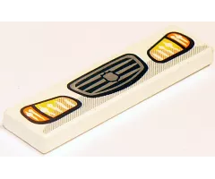 Tile 1 x 4 with Headlights and Grille with Badge Pattern