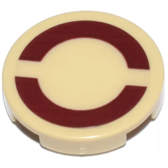 Tile, Round 2 x 2 with Dark Red SW Small Semicircles on Transparent Background Pattern (Sticker) - Set 8088