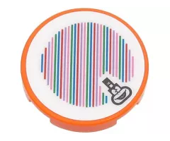 Tile, Round 2 x 2 with Bottom Stud Holder with Super Mario Scanner Code Lemmy Pattern (Sticker) - Set 71403