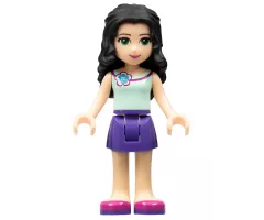 Friends Emma, Dark Purple Skirt, Light Aqua Top with Flower at Neck