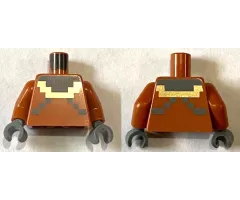 Torso Pixelated Dark Bluish Gray and Gold Diver Suit Pattern / Dark Orange Arms / Dark Bluish Gray Hands