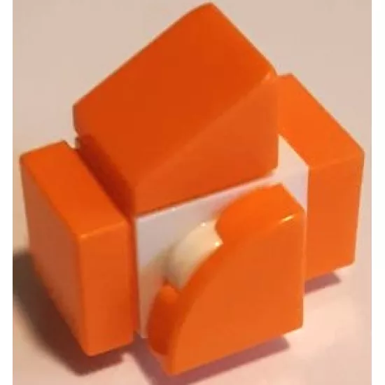 Minecraft Pufferfish, White and Orange - Brick Built
