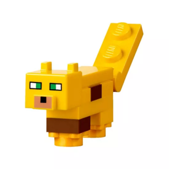 Minecraft Ocelot, Plate, Round 1 x 1 with Flower Edge Feet - Brick Built