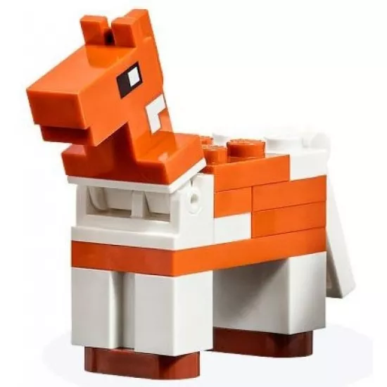 Minecraft Horse Dark Orange, Side of Neck Pattern, Plate, Round 1 x 2 Feet - Brick Built