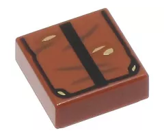 Tile 1 x 1 with Book with Black Strap and Dark Brown and Dark Tan Scratches and Marks Pattern (Indiana Jones Grail Diary)