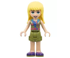 Friends Stephanie, Olive Green Shorts and Top, Dark Purple Shoes