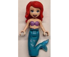 Ariel, Mermaid (Light Nougat) - Medium Lavender Shell Bra Top, Dark Turquoise Tail, Medium Blue Eyes