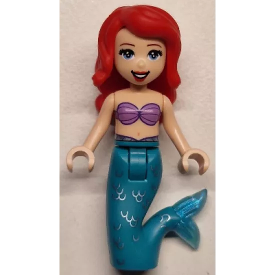 Ariel, Mermaid (Light Nougat) - Medium Lavender Shell Bra Top, Dark Turquoise Tail, Medium Blue Eyes