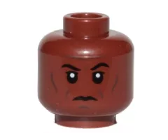 Minifigure, Head Forehead Lines, Cheek Lines and Chin Dimple Pattern (SW Mace Windu)