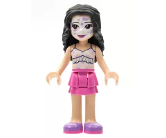 Friends Emma, Dark Pink Skirt, White Ruffled Tank Top, Face Paint