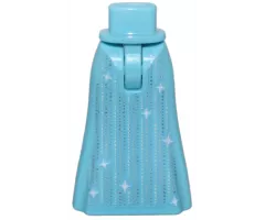 Minidoll Hips and Skirt Full Length with Silver Dotted Lines and Stars Pattern - Thin Hinge