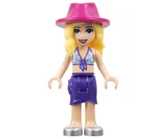 Friends Stephanie, Medium Blue Swimsuit Top, Dark Purple Skirt, Silver Shoes, Magenta Hat