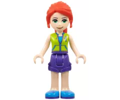 Friends Mia, Dark Purple Shorts, Lime Jacket Top, Red Hair