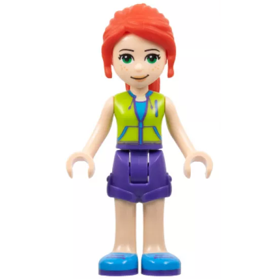 Friends Mia, Dark Purple Shorts, Lime Jacket Top, Red Hair