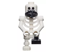Skeleton with Standard Skull, Scarf, Bent Arms and Short Black Leg
