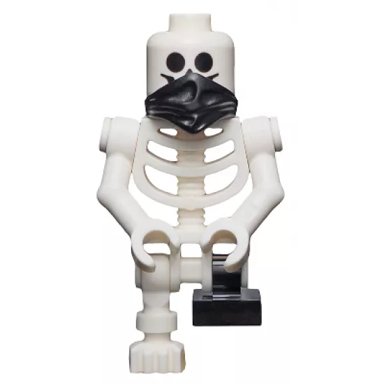 Skeleton with Standard Skull, Scarf, Bent Arms and Short Black Leg