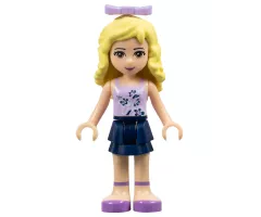 Friends Danielle, Dark Blue Layered Skirt, Lavender Top, Bow