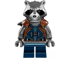 Rocket Raccoon - Dark Blue and Reddish Brown Outfit, Dark Bluish Gray Head
