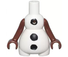 Body Snowman with Black Buttons Pattern, Reddish Brown Arms with Hands