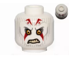 Minifigure, Head Alien Pau'an with Yellow Eyes, Light Bluish Gray Lines and Red Markings Pattern (SW Inquisitor)