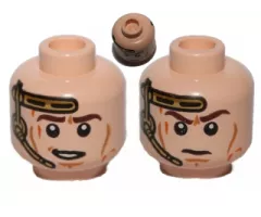 Minifigure, Head Dual Sided Gold Headset, Smile / Determined Pattern (SW Anakin)