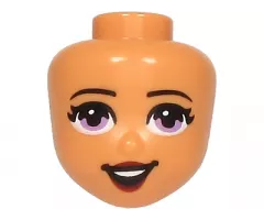 Mini Doll, Head Friends with Medium Lavender Eyes, Dark Red Lips and Open Mouth Pattern